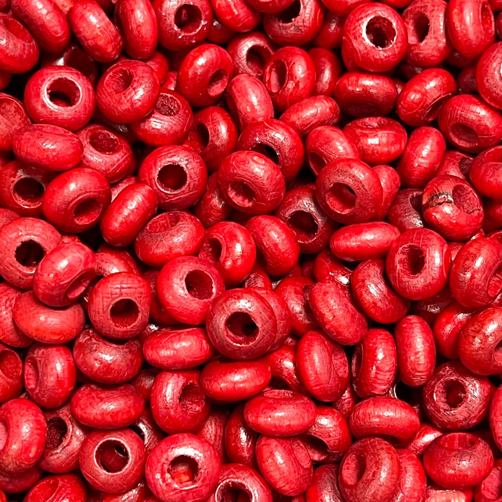 Large Hole Wooden Rondelle Beads 13x7mm 20 Pieces in a pack