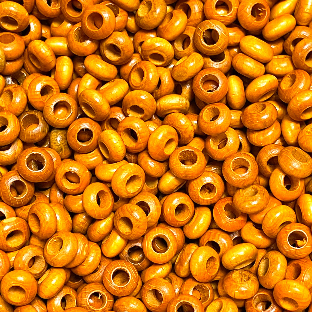 Large Hole Wooden Rondelle Beads 13x7mm 20 Pieces in a pack
