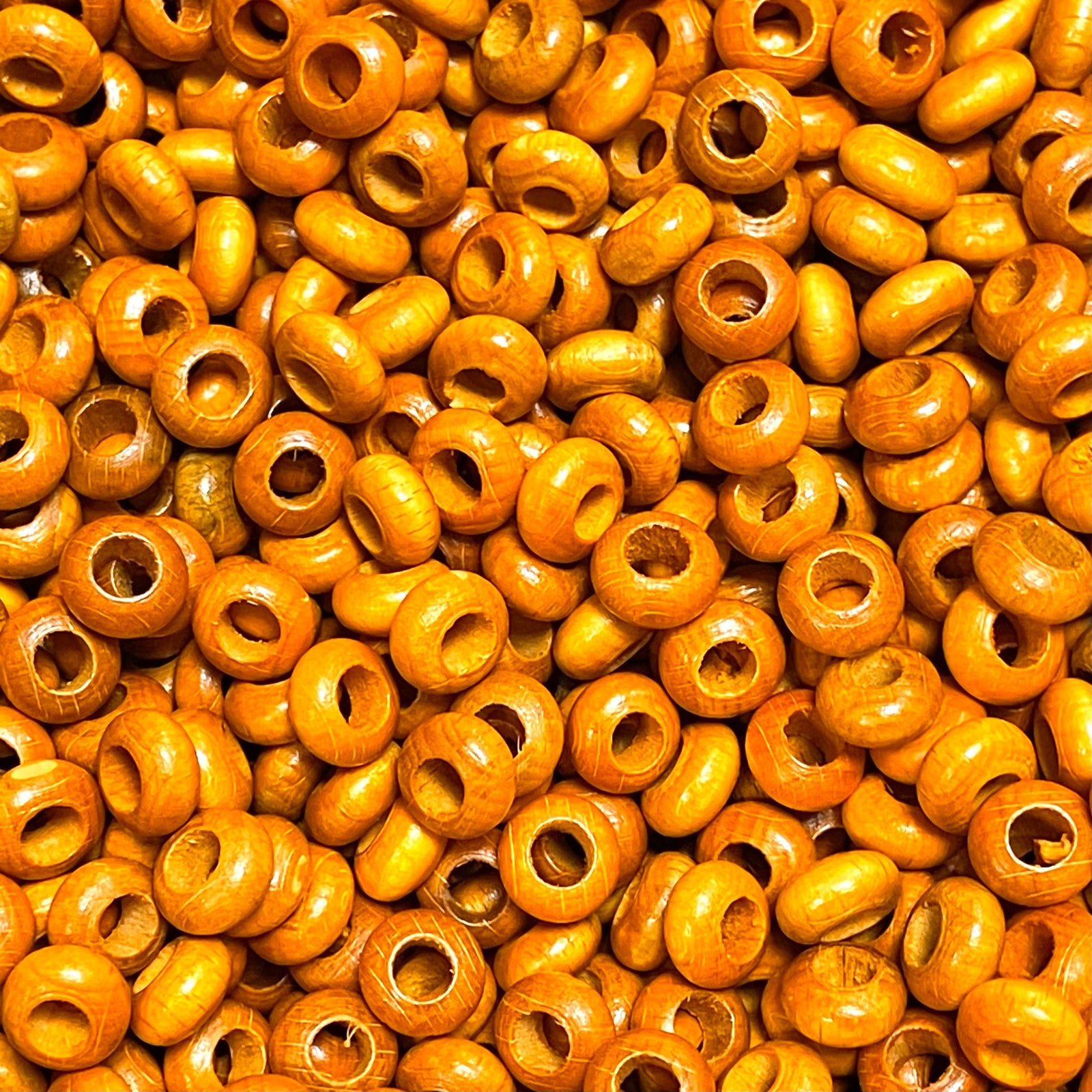 Large Hole Wooden Rondelle Beads 13x7mm 20 Pieces in a pack