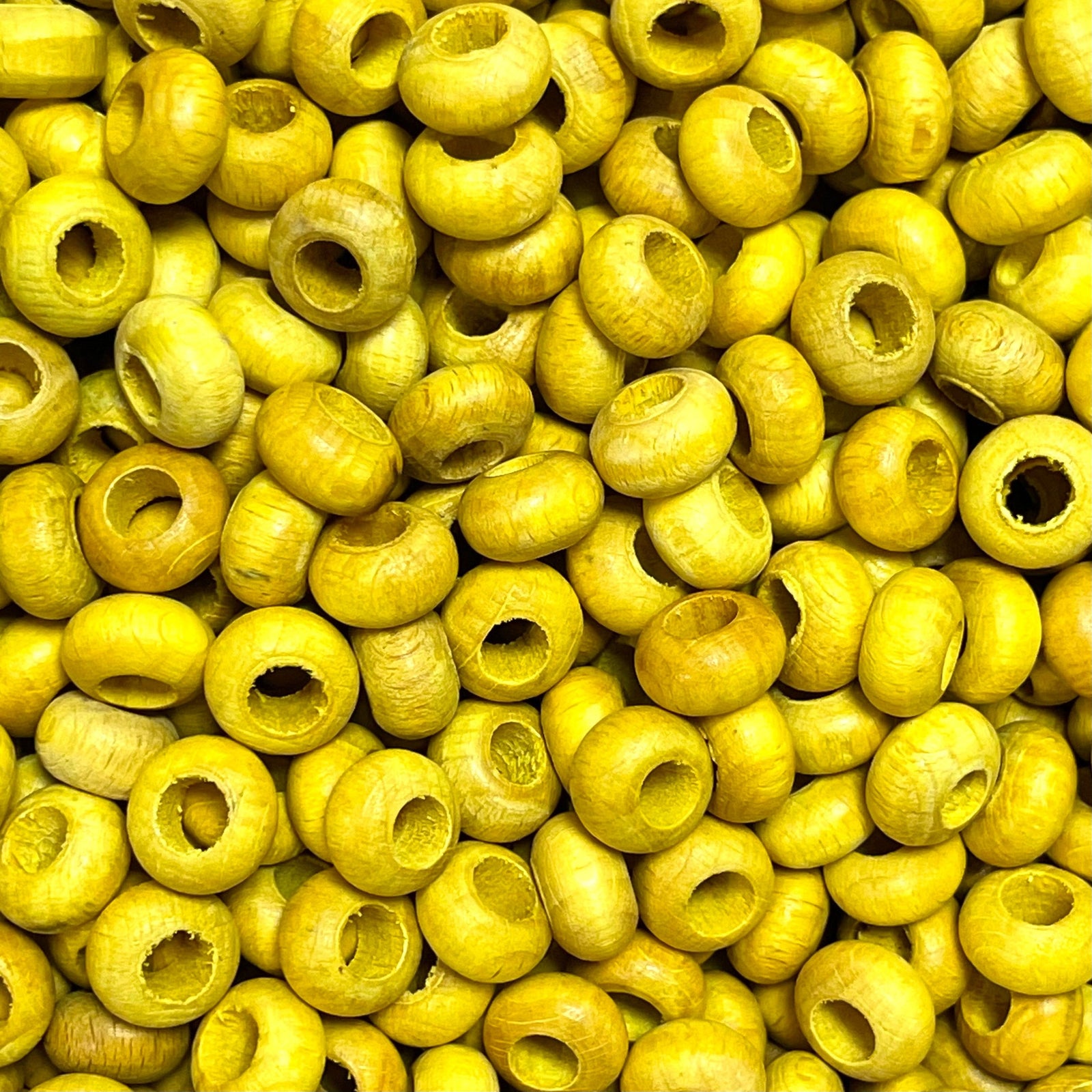 Large Hole Wooden Rondelle Beads 13x7mm 20 Pieces in a pack