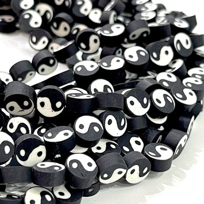 Breloques Yin Yang en argile polymère de 10 mm, 10 perles dans un paquet