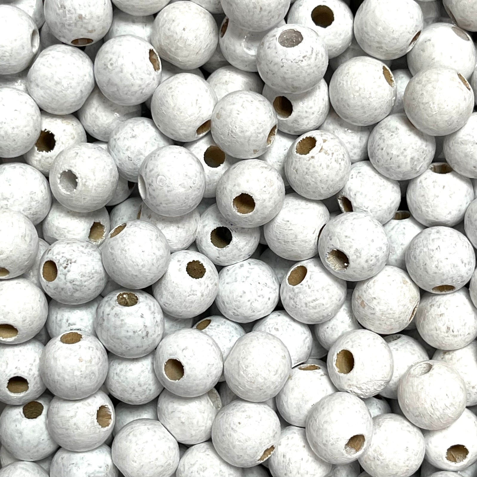 Large Hole Round Wooden Beads 15mm 10 Pieces in a pack