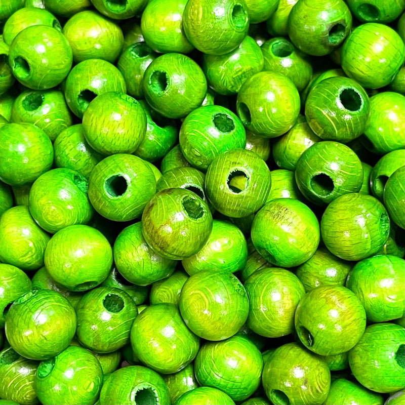 Perles rondes en bois à gros trous 15 mm 10 pièces dans un paquet