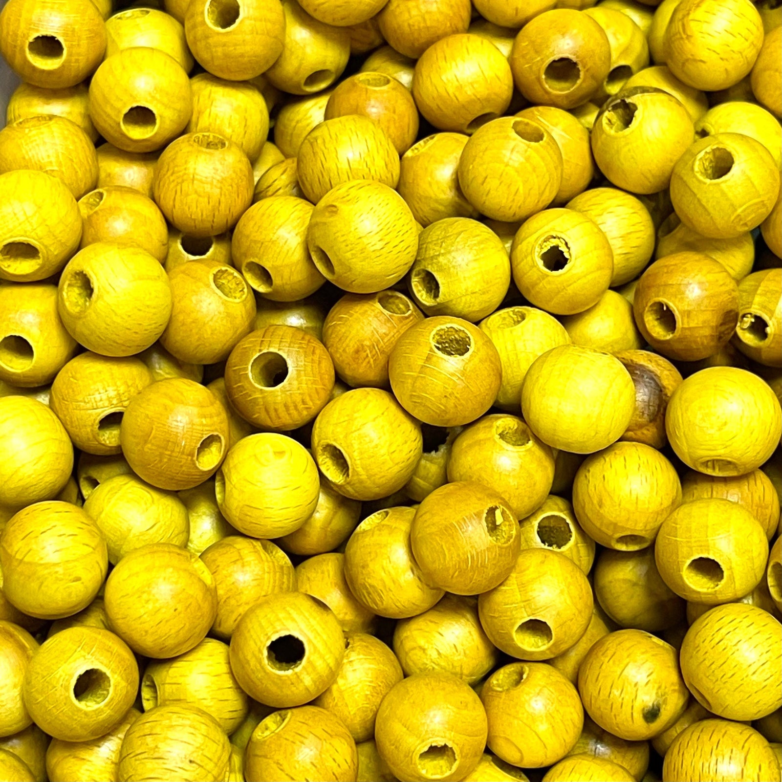 Large Hole Round Wooden Beads 15mm 10 Pieces in a pack