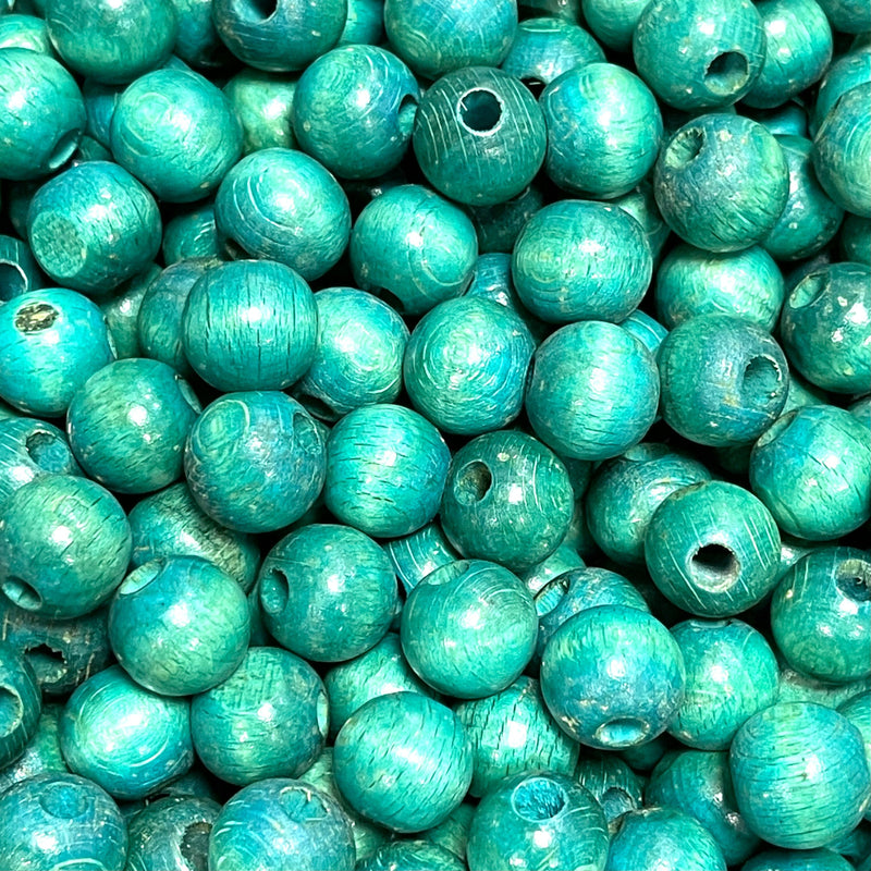 Perles rondes en bois à gros trous 15 mm 10 pièces dans un paquet