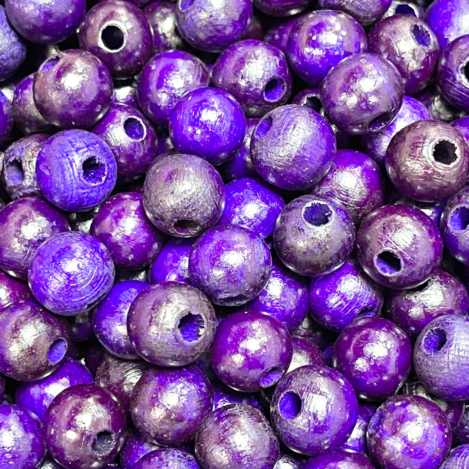 Large Hole Round Wooden Beads 15mm 10 Pieces in a pack