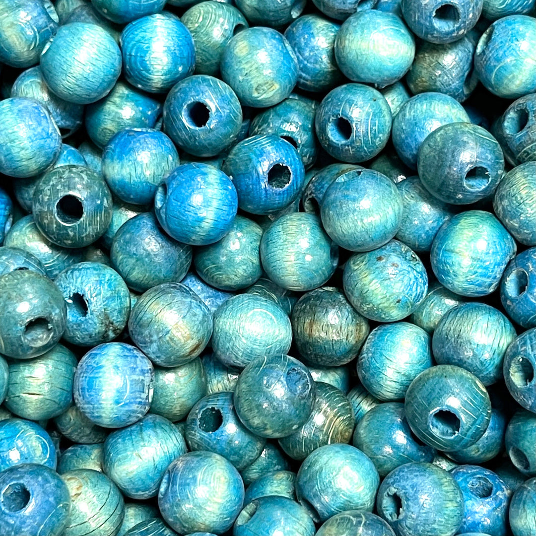 Large Hole Round Wooden Beads 15mm 10 Pieces in a pack