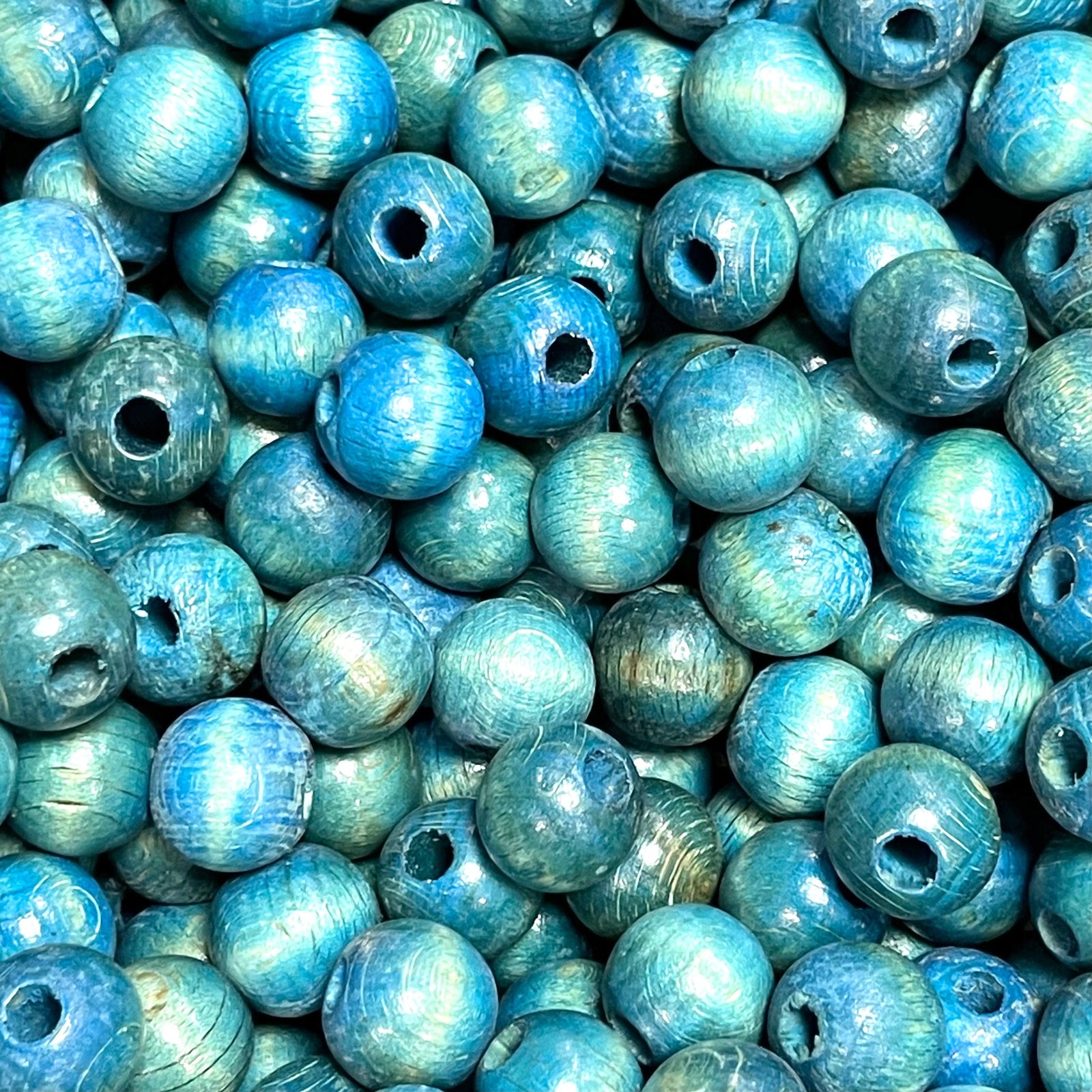 Large Hole Round Wooden Beads 15mm 10 Pieces in a pack