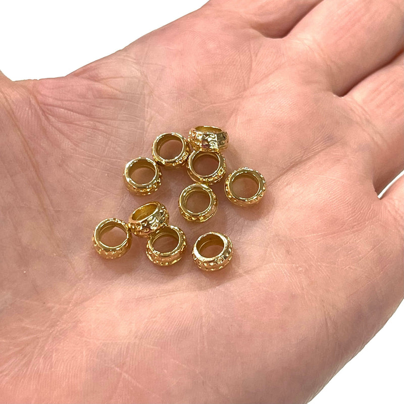24Kt Gold Plated Spacer Rings, 10 pcs in a pack,