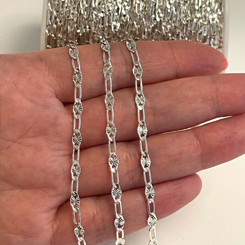 Silver Plated Brass Chain, 7x2.5 mm Silver Plated Chain,