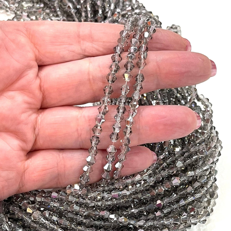 Perles toupies en cristal de 4 mm, PBC4B18
