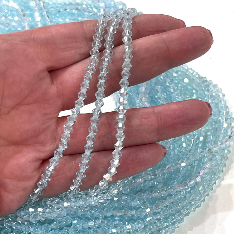 Perles toupies en cristal de 4 mm, PBC4B24