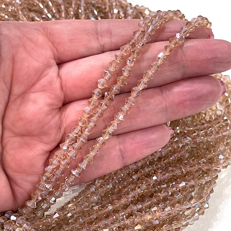 Perles toupies en cristal de 4 mm, PBC4B39