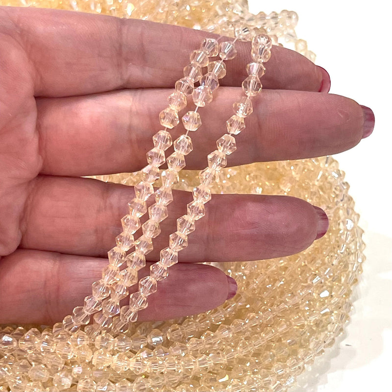 Perles toupies en cristal de 4 mm, PBC4B43