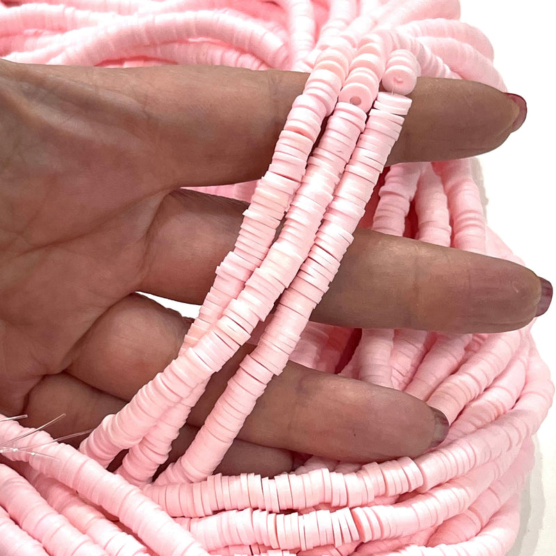 Baby Pink Heishi Perlen, Polymer Clay 6x1MM Vinylperlen