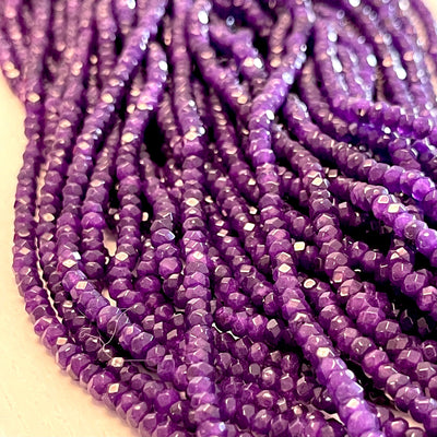 Purple Jade 4mm Faceted Rondelle, Purple Jade Beads,Gemstone Beads,Natural Gemstone