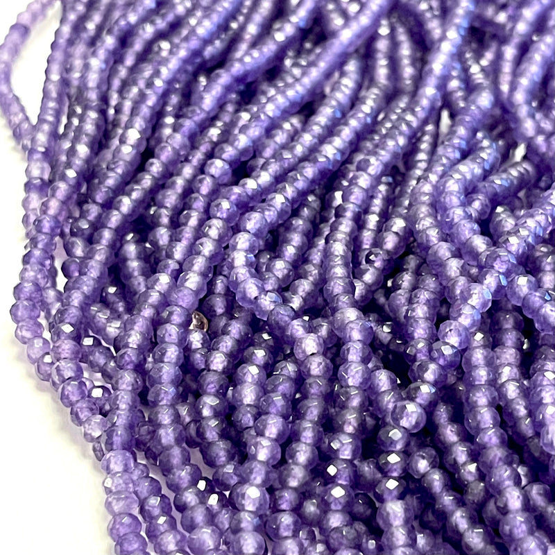 Amethyst Jade 4mm Faceted Rondelle, Amethyst Jade Beads,Gemstone Beads,Natural Gemstone