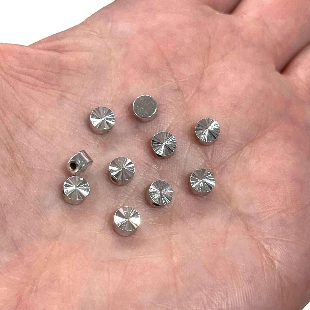 5mm Rhodium Plated Spacer Charms, 10 pcs in a pack