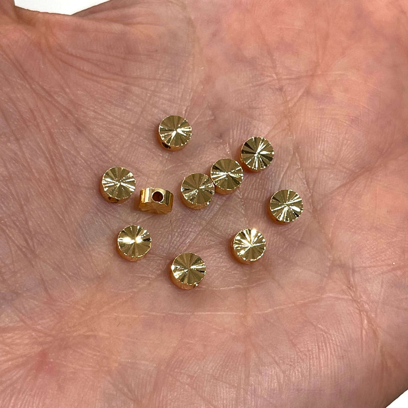 5mm Gold Plated Spacer Charms, 10 pcs in a pack