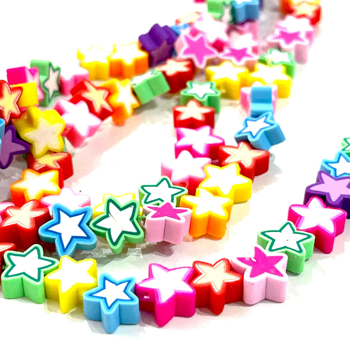 10mm Polymer Clay Stars,10 Beads in a Pack