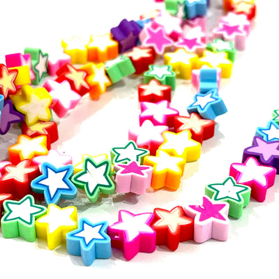10mm Polymer Clay Stars,10 Beads in a Pack£1.2
