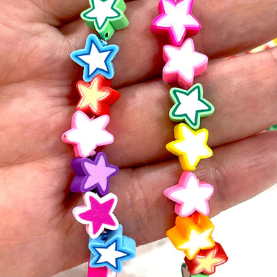 10mm Polymer Clay Stars,10 Beads in a Pack£1.2