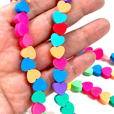 10mm Polymer Clay Hearts,10 Beads in a Pack£1.2