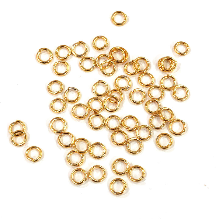24Kt Gold Plated Jump Rings, 4mm, 24 Kt Gold Plated Open Jump Rings