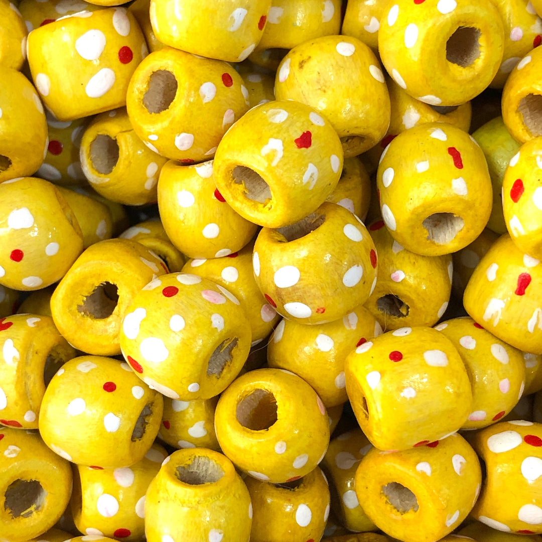 Large Hole Wooden Beads 13x12mm 20 Pieces in a pack