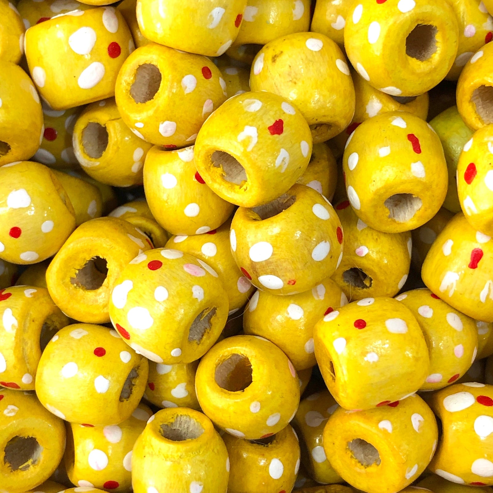 Large Hole Wooden Beads 13x12mm 20 Pieces in a pack