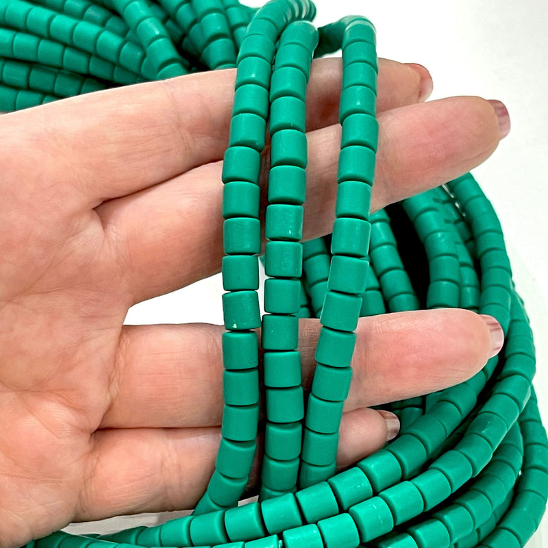 Grüner Polymer-Ton 6 x 6 mm Perlen, 6 mm Polymer-Ton-Abstandshalter