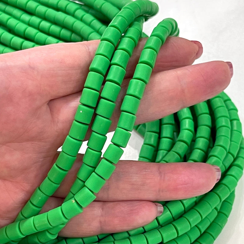 Grüner Polymer-Ton 6 x 6 mm Perlen, 6 mm Polymer-Ton-Abstandshalter