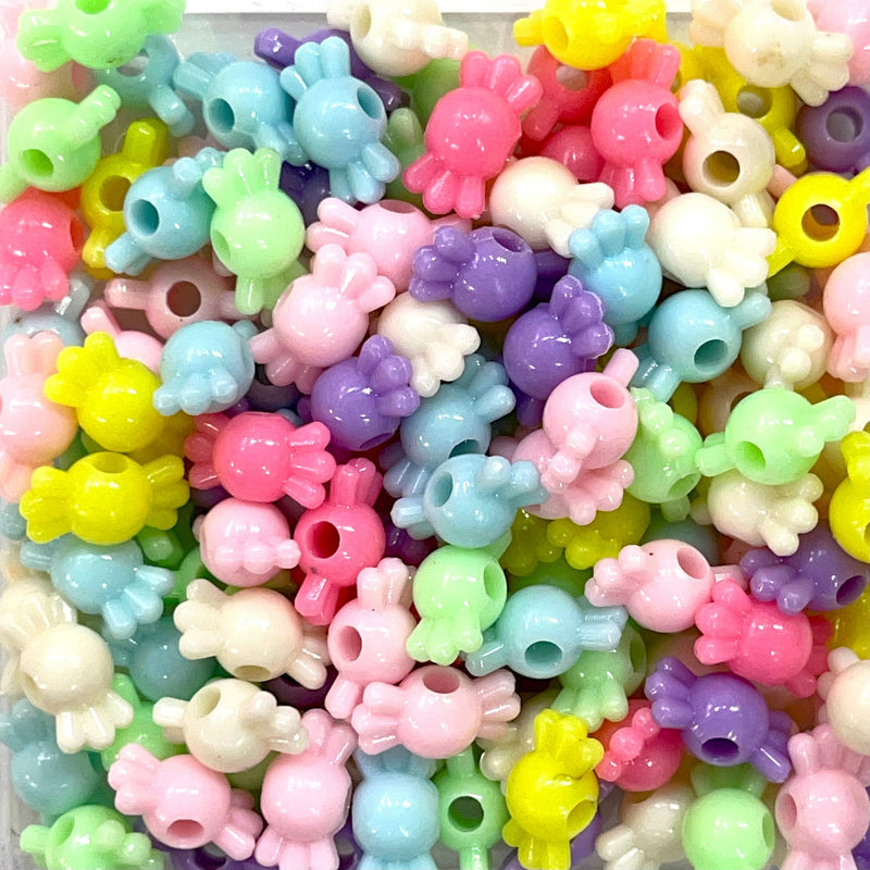 Perles de bonbons acryliques, lot assorti de 50 gr, environ 125 perles