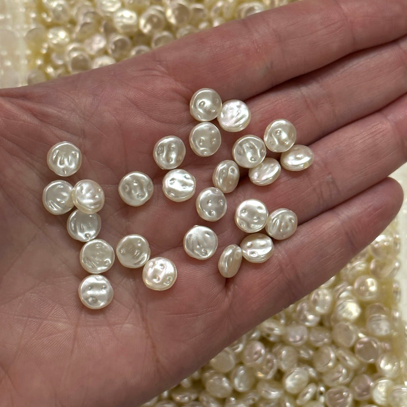 Ivory Color Acrylic Baroque Pearl 8.1x3.0mm Beads with 2mm Hole, 50 Gr Pack-400 Beads