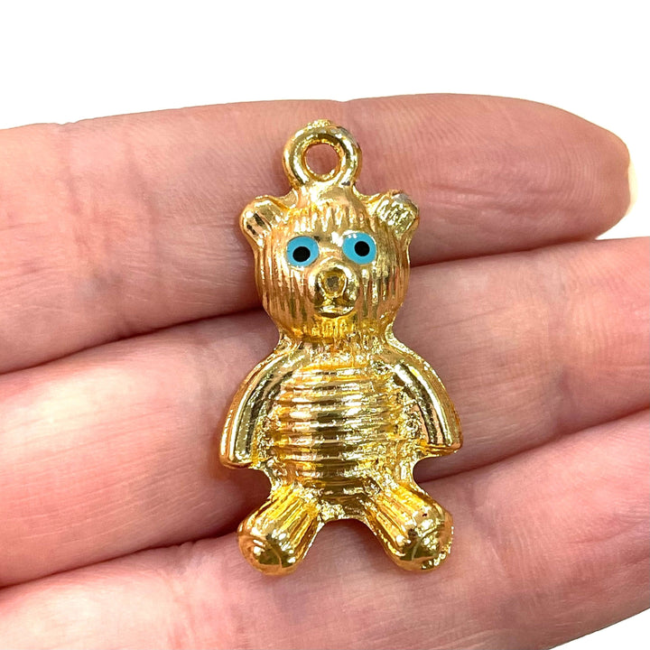 Teddy Bear 24Kt Gold Plated Charm, a member of our Bear Family