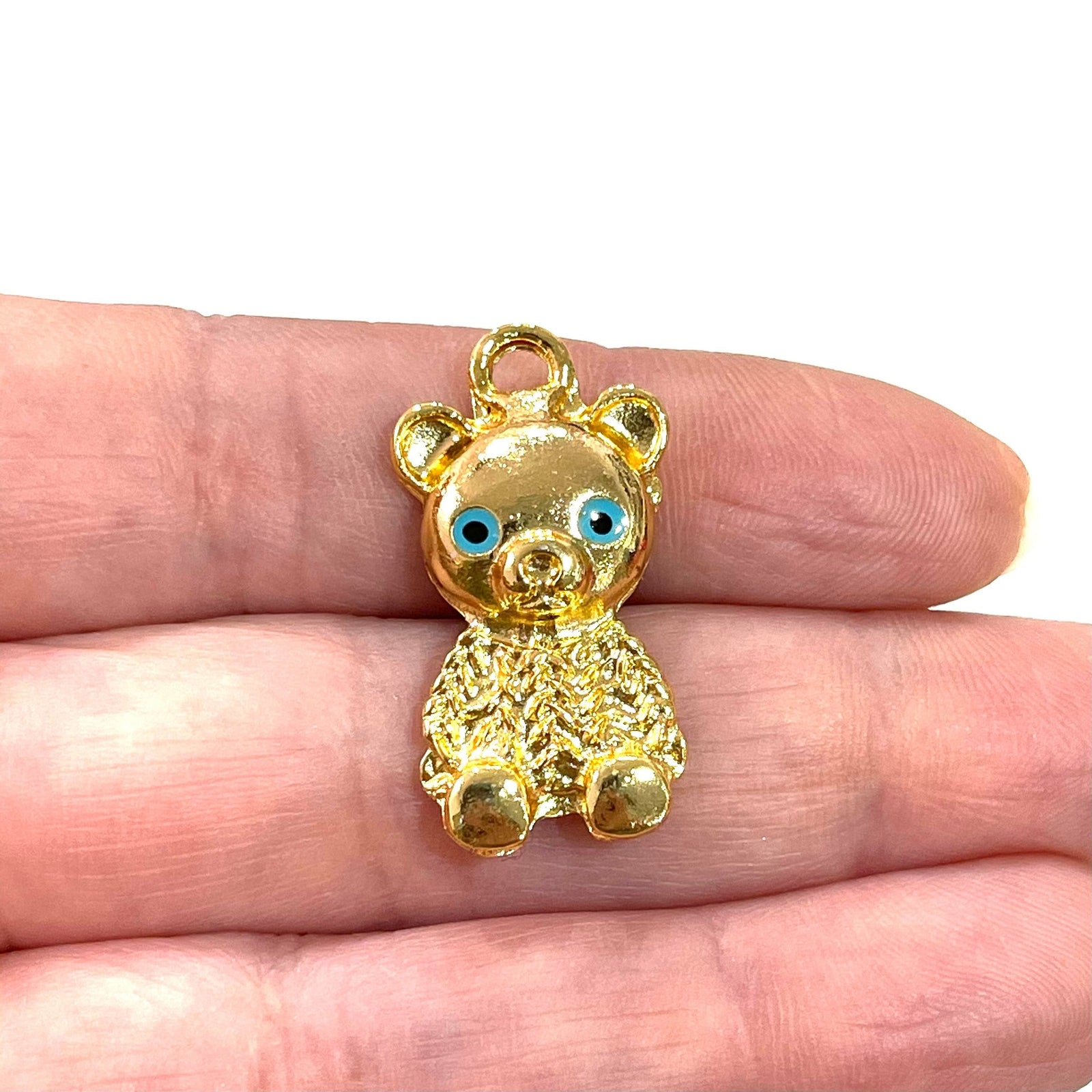 Teddy Bear 24Kt Gold Plated Charm, a member of our Bear Family