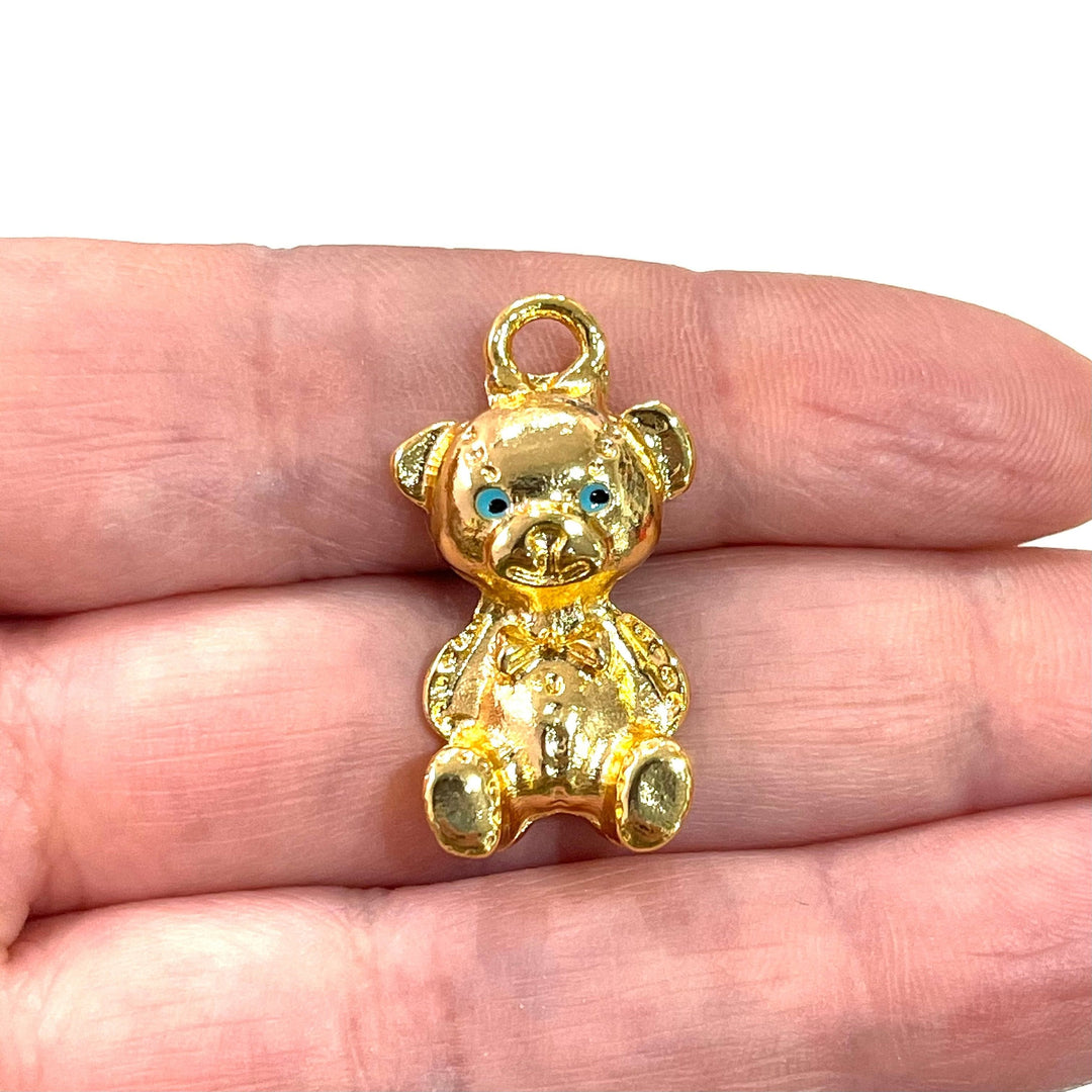 Teddy Bear 24Kt Gold Plated Charm, a member of our Bear Family