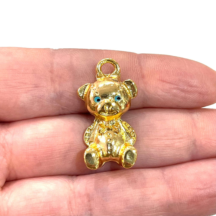 Teddy Bear 24Kt Gold Plated Charm, a member of our Bear Family