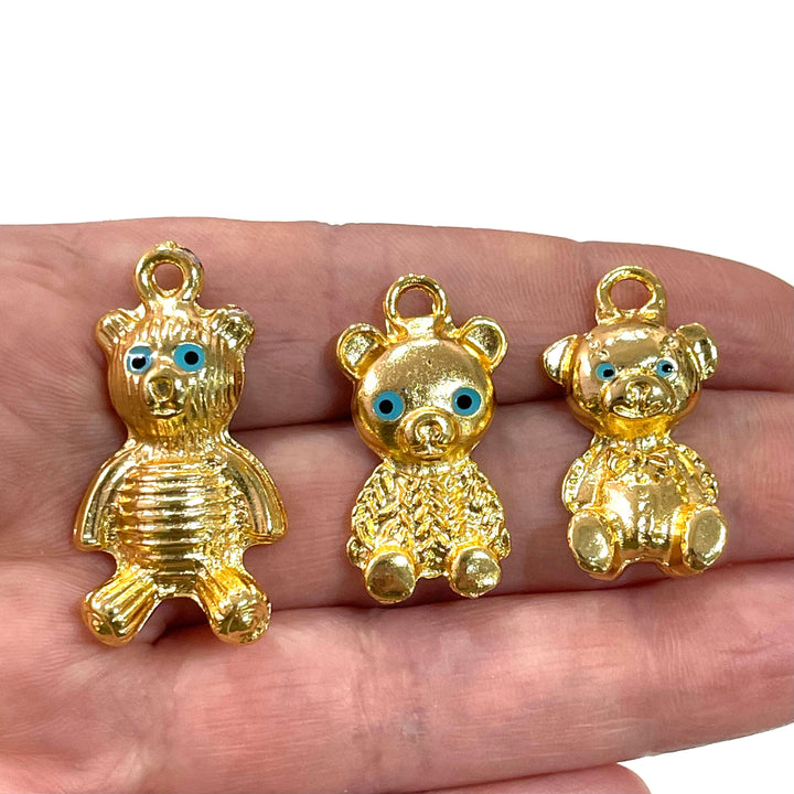 Teddy Bear 24Kt Gold Plated Charm, a member of our Bear Family