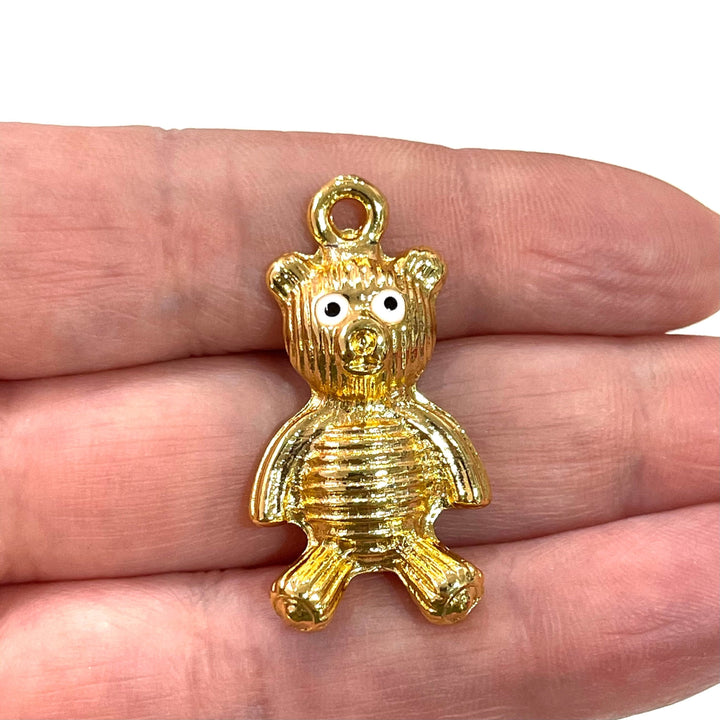 Teddy Bear Family 24Kt Gold Plated Charms, 3 Charms Pack