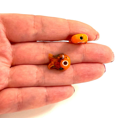 Hand Made Murano Glass Orange Fish Charm
