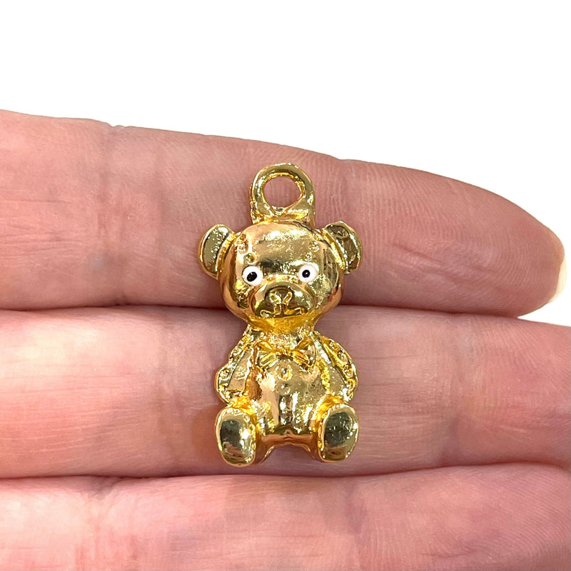 Teddybär 24 Karat vergoldeter Anhänger, ein Mitglied unserer Bärenfamilie