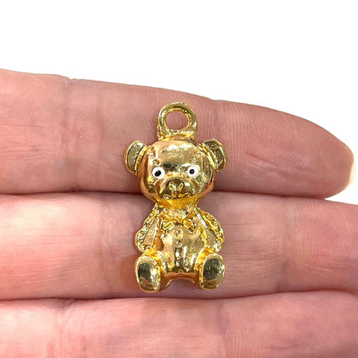 Teddy Bear Family 24Kt Gold Plated Charms, 3 Charms Pack