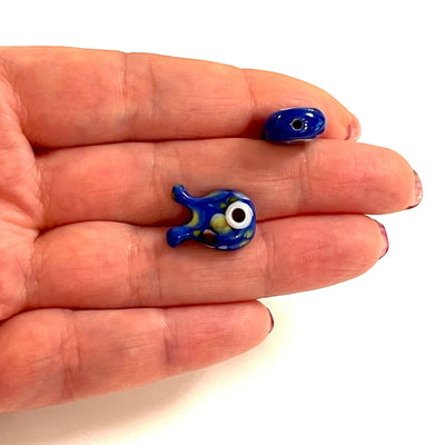 Hand Made Murano Glass Royal Blue Fish Charm