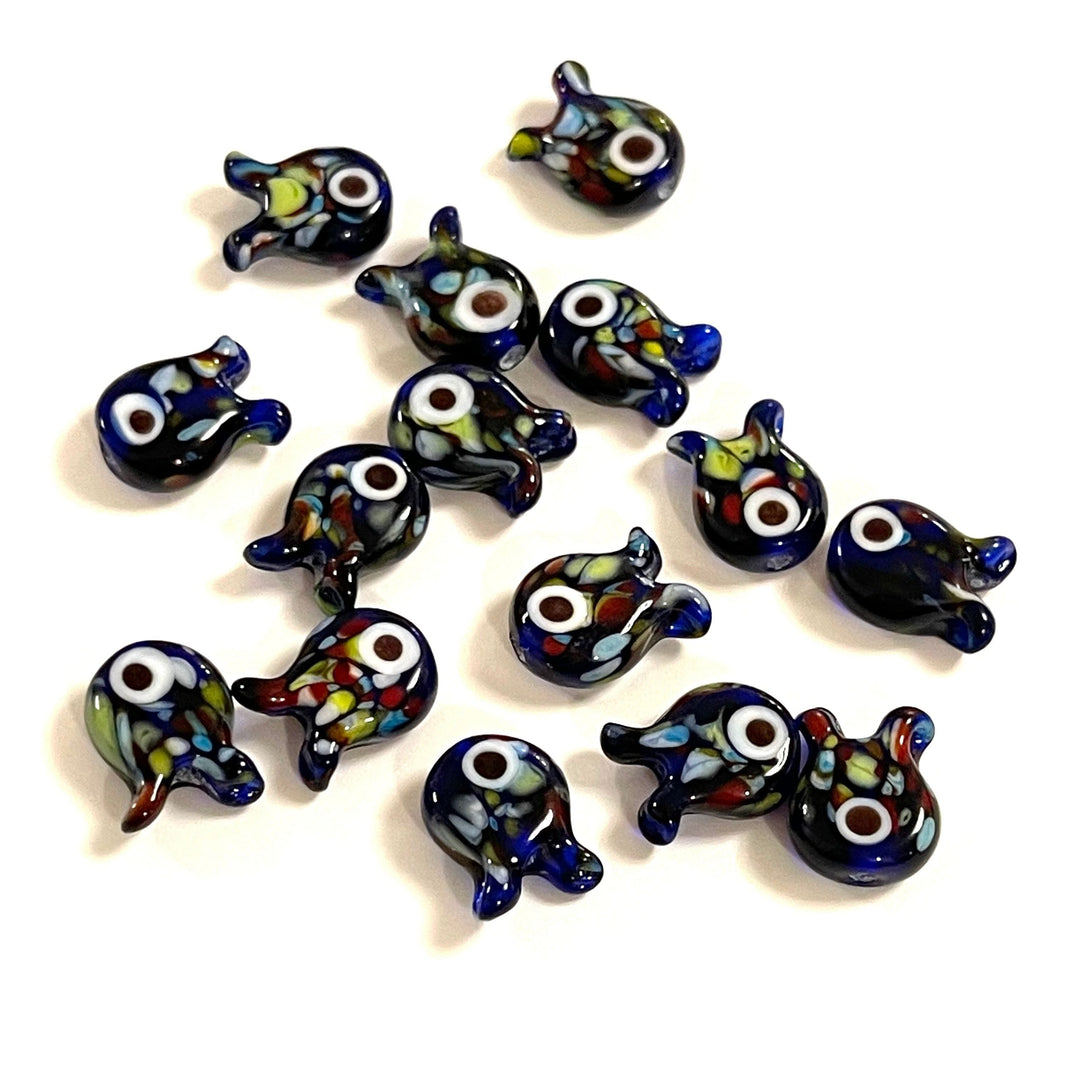 Hand Made Murano Glass Navy Fish Charm