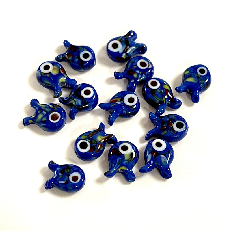 Hand Made Murano Glass Royal Blue Fish Charm
