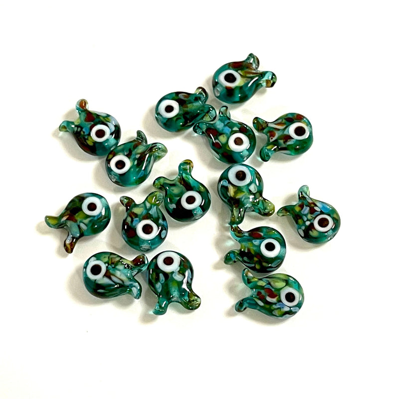 Hand Made Murano Glass Teal Fish Charm