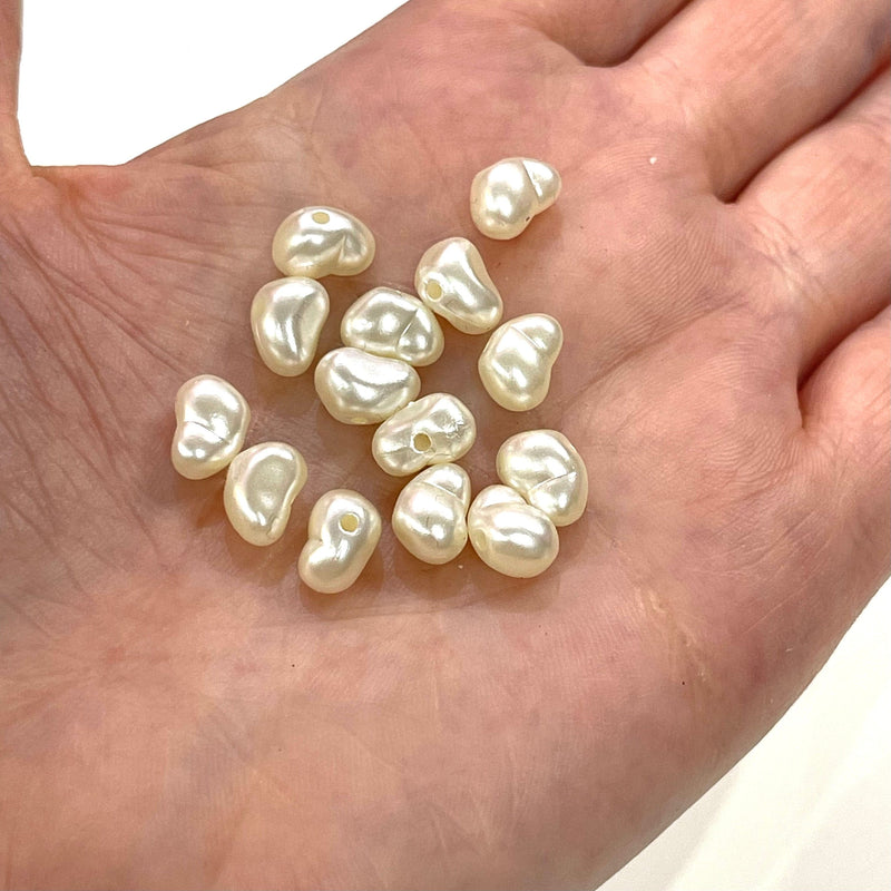 Elfenbeinfarbene Acrylperlen mit 2-mm-Loch, 50-Gramm-Packung mit 290 Perlen