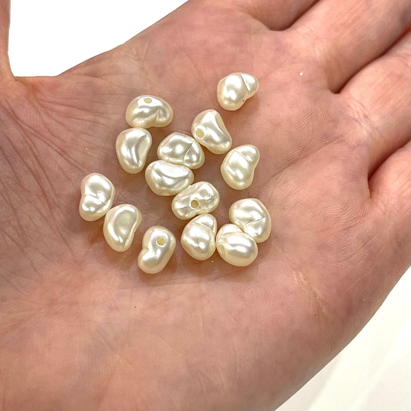 Ivory Color Acrylic Pearl Beads with 2mm Hole, 50 Gr Pack-290 Beads