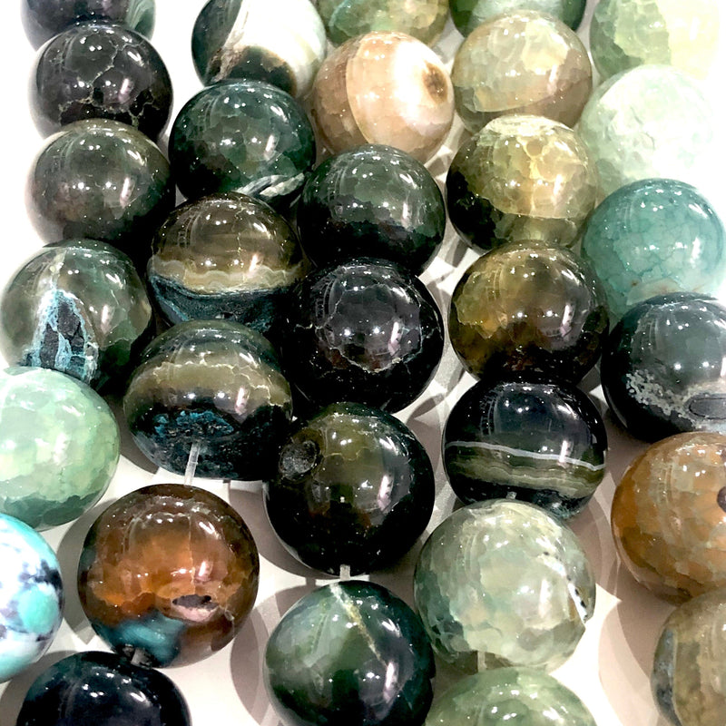 Perles rondes épaisses en pierre précieuse naturelle d&